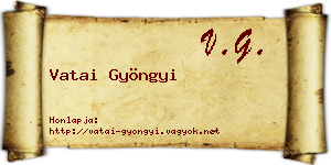 Vatai Gyöngyi névjegykártya